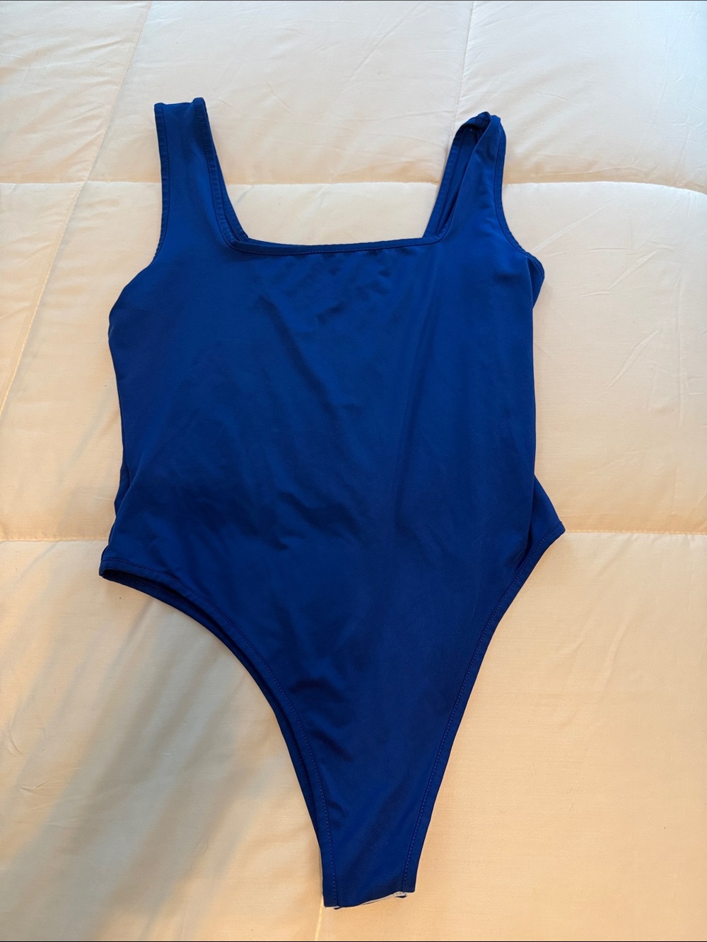 Amazon Women's Royal Blue Square Neck One-Piece bodysuit